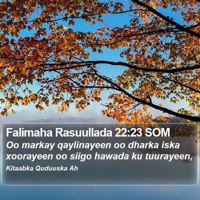 Falimaha Rasuullada 22:23 SOM Bible Verse Image