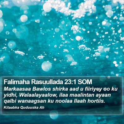 Falimaha Rasuullada 23:1 SOM Bible Verse Image
