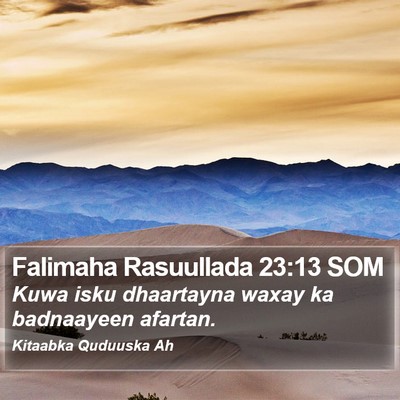 Falimaha Rasuullada 23:13 SOM Bible Verse Image