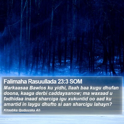 Falimaha Rasuullada 23:3 SOM Bible Verse Image