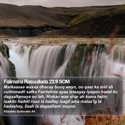 Falimaha Rasuullada 23:9 SOM Bible Verse Image