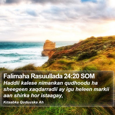 Falimaha Rasuullada 24:20 SOM Bible Verse Image