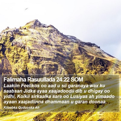 Falimaha Rasuullada 24:22 SOM Bible Verse Image