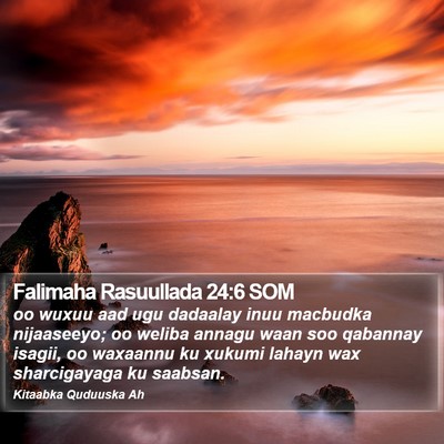 Falimaha Rasuullada 24:6 SOM Bible Verse Image