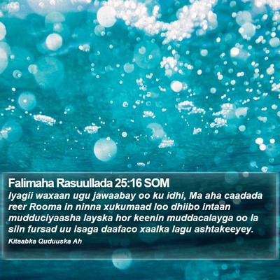 Falimaha Rasuullada 25:16 SOM Bible Verse Image