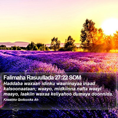 Falimaha Rasuullada 27:22 SOM Bible Verse Image