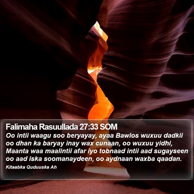 Falimaha Rasuullada 27:33 SOM Bible Verse Image