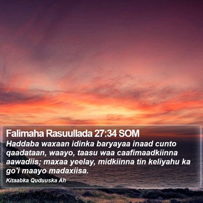 Falimaha Rasuullada 27:34 SOM Bible Verse Image