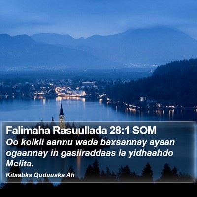 Falimaha Rasuullada 28:1 SOM Bible Verse Image