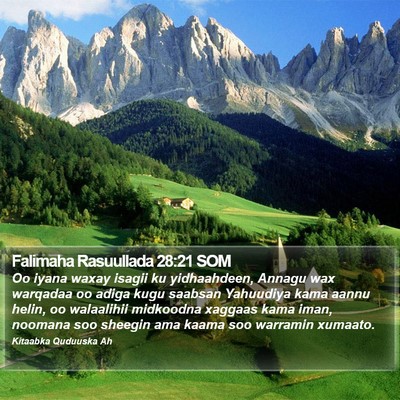 Falimaha Rasuullada 28:21 SOM Bible Verse Image