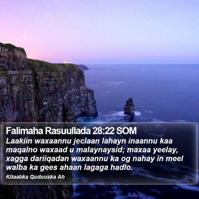 Falimaha Rasuullada 28:22 SOM Bible Verse Image
