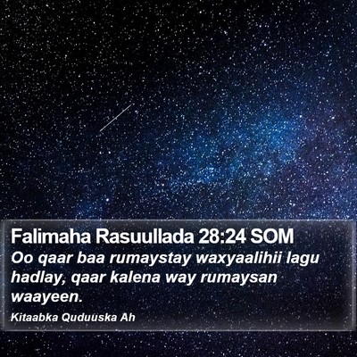 Falimaha Rasuullada 28:24 SOM Bible Verse Image