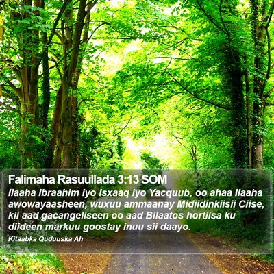 Falimaha Rasuullada 3:13 SOM Bible Verse Image