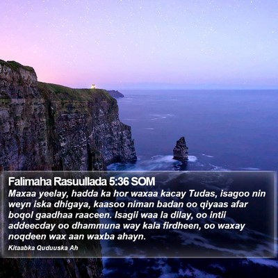 Falimaha Rasuullada 5:36 SOM Bible Verse Image
