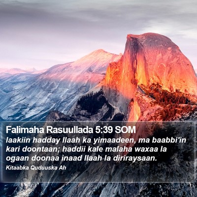 Falimaha Rasuullada 5:39 SOM Bible Verse Image