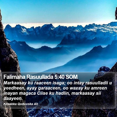 Falimaha Rasuullada 5:40 SOM Bible Verse Image