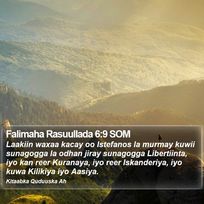 Falimaha Rasuullada 6:9 SOM Bible Verse Image