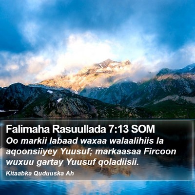 Falimaha Rasuullada 7:13 SOM Bible Verse Image