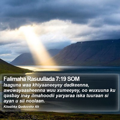 Falimaha Rasuullada 7:19 SOM Bible Verse Image