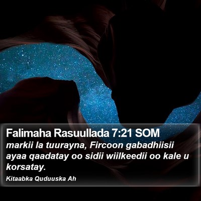 Falimaha Rasuullada 7:21 SOM Bible Verse Image