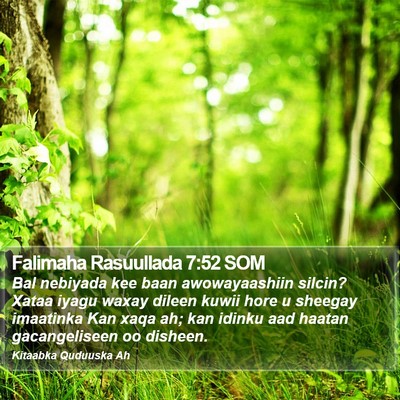 Falimaha Rasuullada 7:52 SOM Bible Verse Image