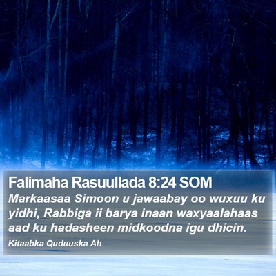 Falimaha Rasuullada 8:24 SOM Bible Verse Image