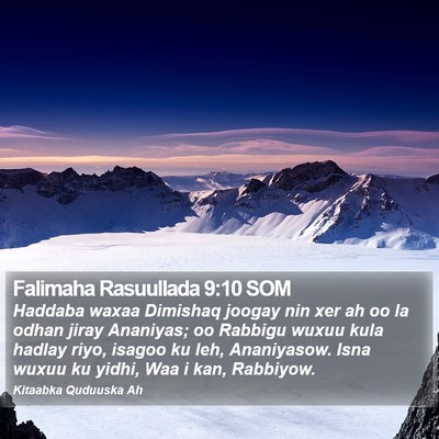 Falimaha Rasuullada 9:10 SOM Bible Verse Image