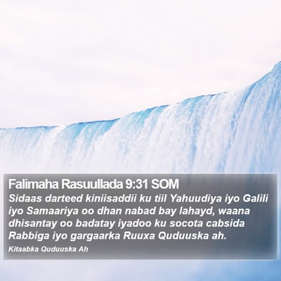 Falimaha Rasuullada 9:31 SOM Bible Verse Image