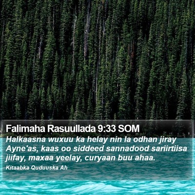 Falimaha Rasuullada 9:33 SOM Bible Verse Image