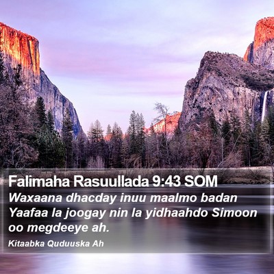 Falimaha Rasuullada 9:43 SOM Bible Verse Image