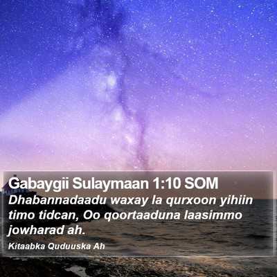 Gabaygii Sulaymaan 1:10 SOM Bible Verse Image