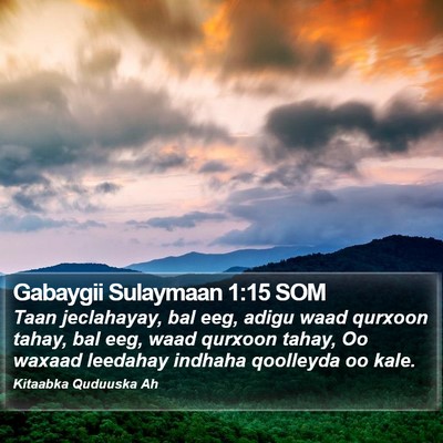 Gabaygii Sulaymaan 1:15 SOM Bible Verse Image