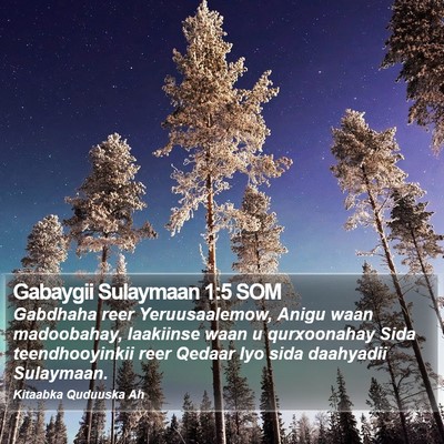 Gabaygii Sulaymaan 1:5 SOM Bible Verse Image