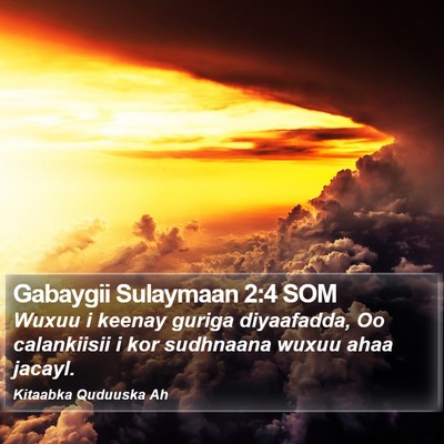 Gabaygii Sulaymaan 2:4 SOM Bible Verse Image