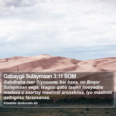 Gabaygii Sulaymaan 3:11 SOM Bible Verse Image