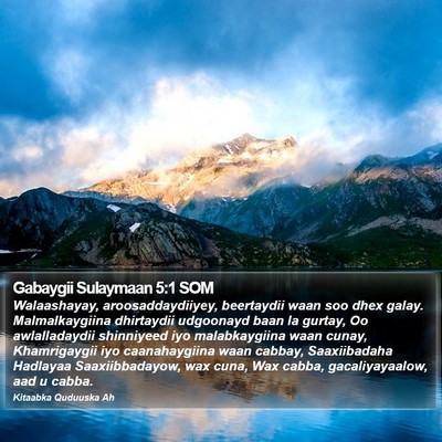 Gabaygii Sulaymaan 5:1 SOM Bible Verse Image