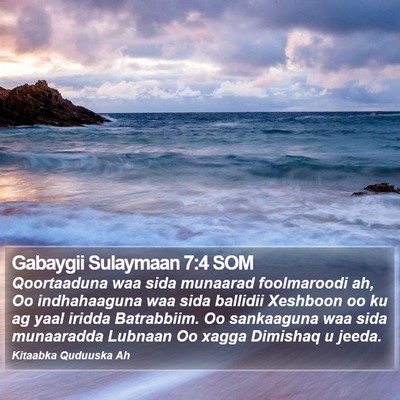 Gabaygii Sulaymaan 7:4 SOM Bible Verse Image