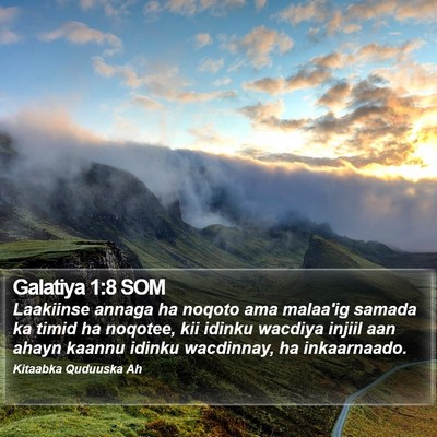 Galatiya 1:8 SOM Bible Verse Image