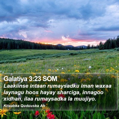 Galatiya 3:23 SOM Bible Verse Image