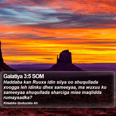Galatiya 3:5 SOM Bible Verse Image
