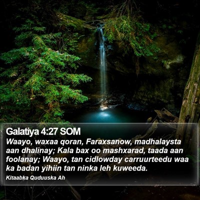 Galatiya 4:27 SOM Bible Verse Image