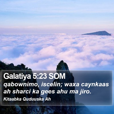 Galatiya 5:23 SOM Bible Verse Image