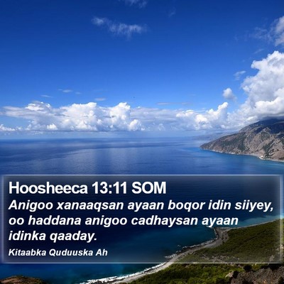 Hoosheeca 13:11 SOM Bible Verse Image