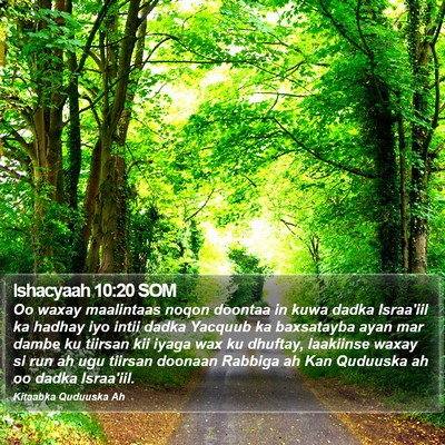 Ishacyaah 10:20 SOM Bible Verse Image