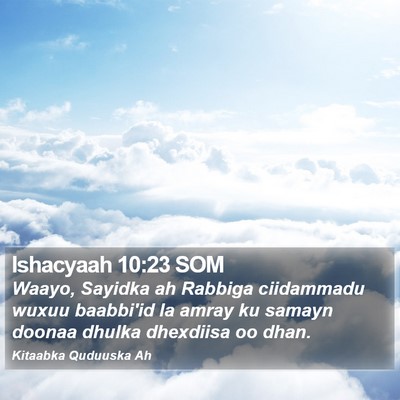 Ishacyaah 10:23 SOM Bible Verse Image