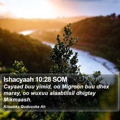 Ishacyaah 10:28 SOM Bible Verse Image