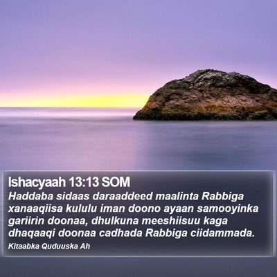 Ishacyaah 13:13 SOM Bible Verse Image