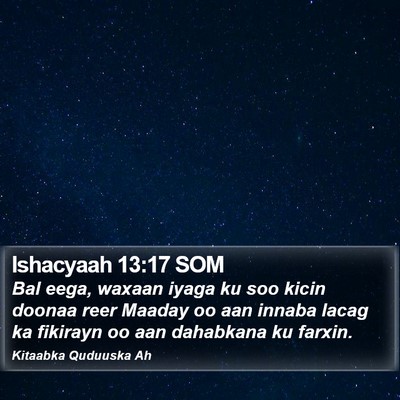 Ishacyaah 13:17 SOM Bible Verse Image