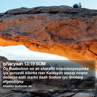 Ishacyaah 13:19 SOM Bible Verse Image