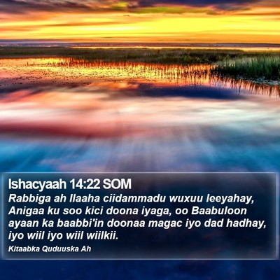 Ishacyaah 14:22 SOM Bible Verse Image